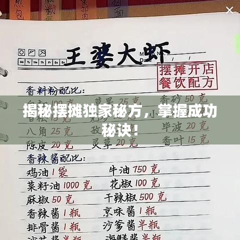 揭秘摆摊独家秘方，掌握成功秘诀！